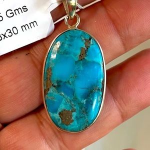 Kingman Turquoise with pyrite pendant